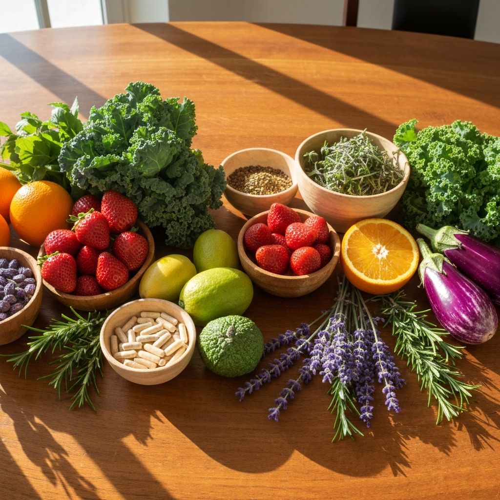 Natural food supplements and fresh ingredients